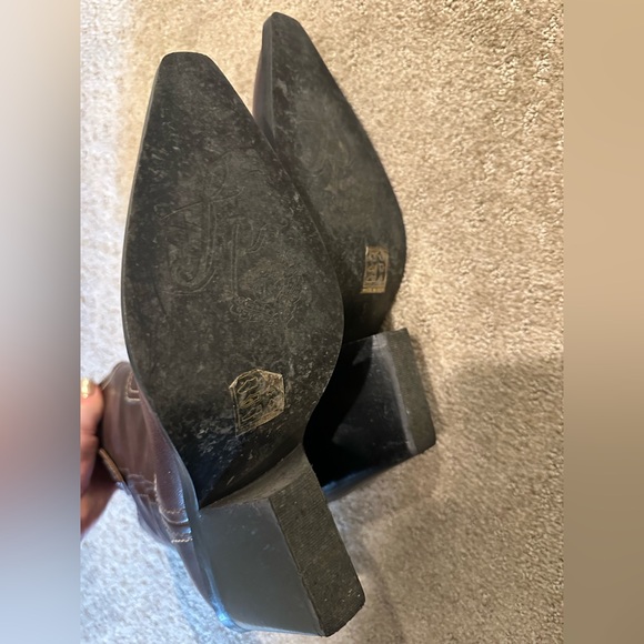 Free People Pitchfork Point Western Leather Cowgirl Boots in Brown - Picture 9 of 11